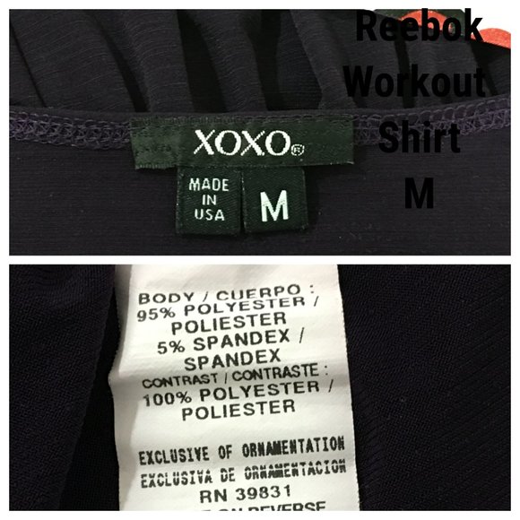 XOXO Purple Red Tan Black White Top Blouse Shirt M Geometric Circle Dots Print - Picture 3 of 9